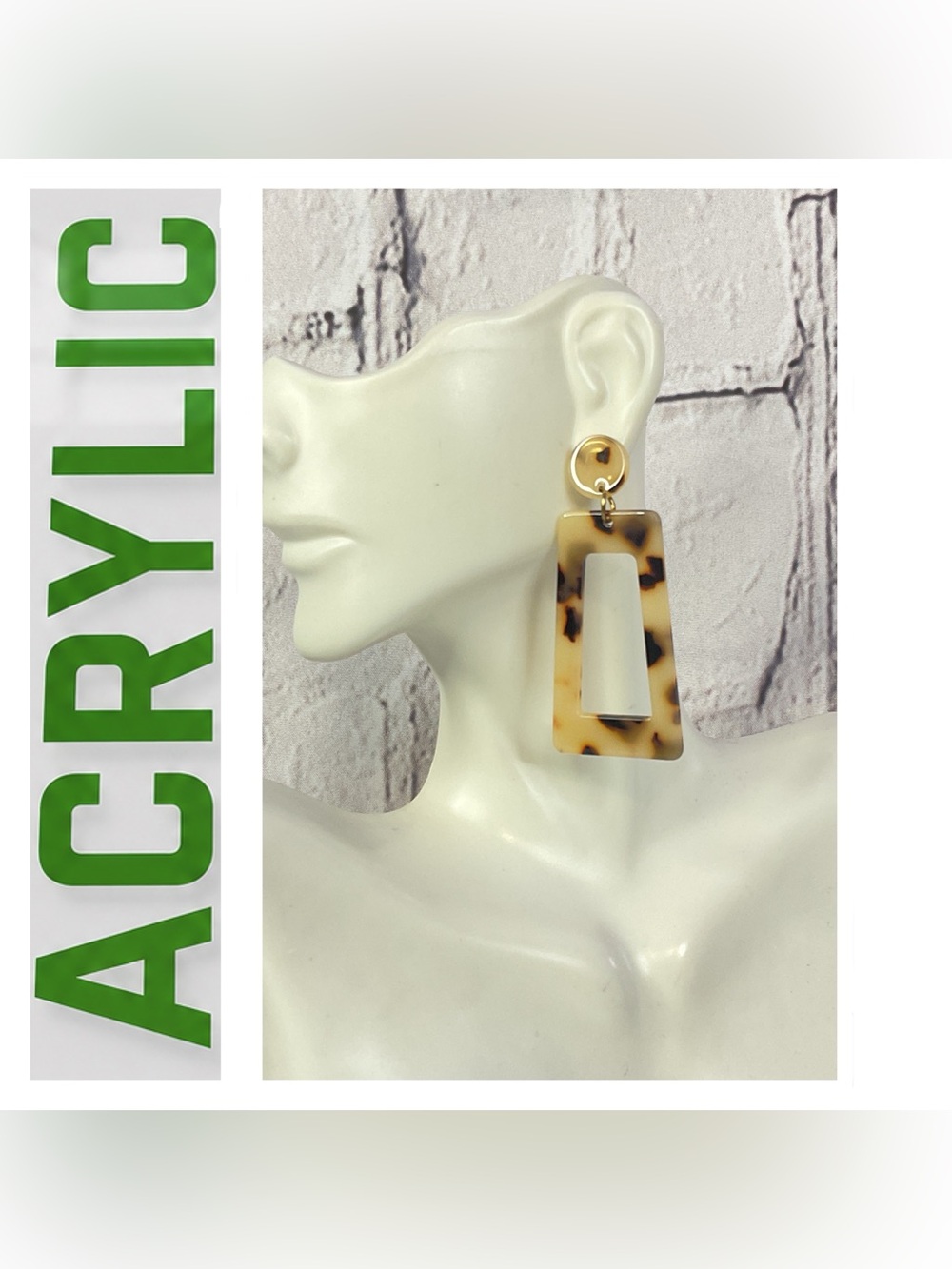 🌟🌟 Acrylic Tortoiseshell Statement Drop Earrings